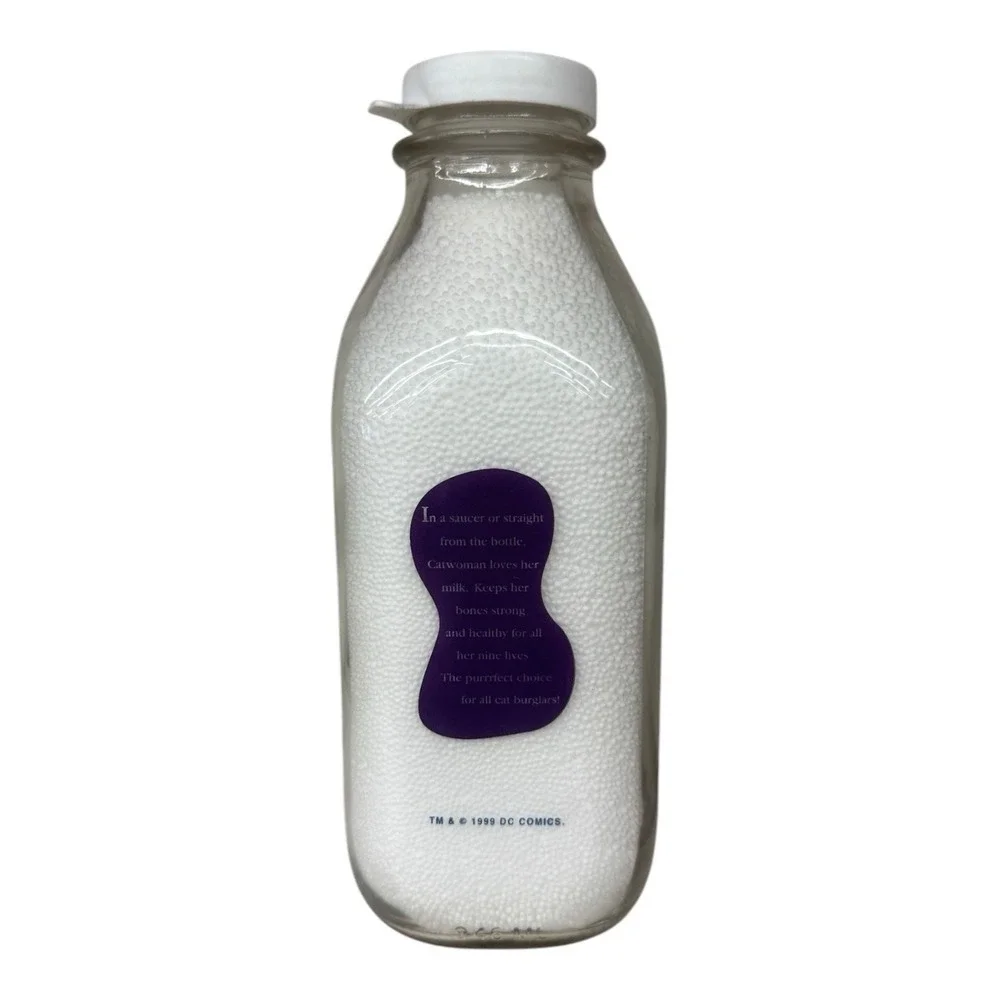 Catwoman Feisty Feline Quart Milk‎ Bottle 1999 DC Comics